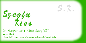 szegfu kiss business card